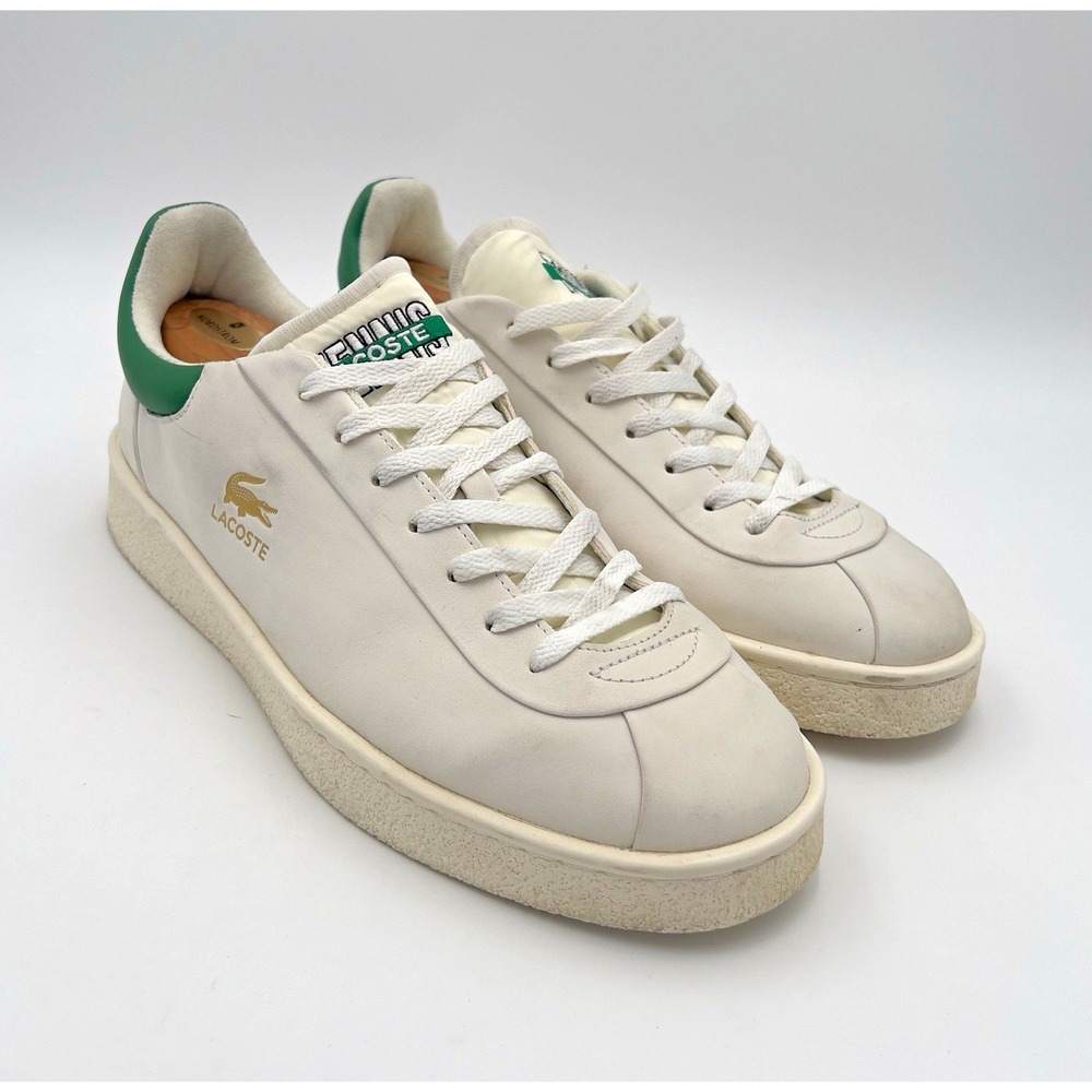 Lacoste Baseshot PRM 124 Men's White Green Leather Sneakers Size 11 747SMA
